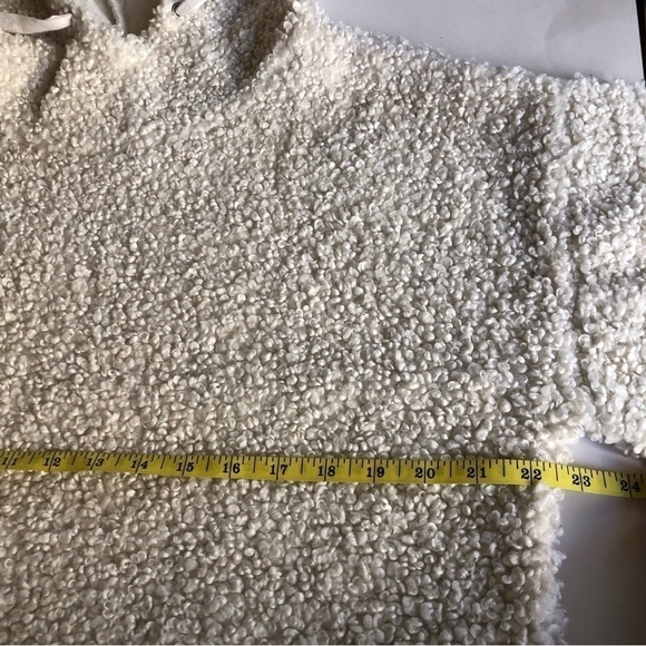 FOREVER 21 Contemporary Balloon Sleeves Pullover Hoodie Plush Teddy Jacket Sz S- - Picture 7 of 10